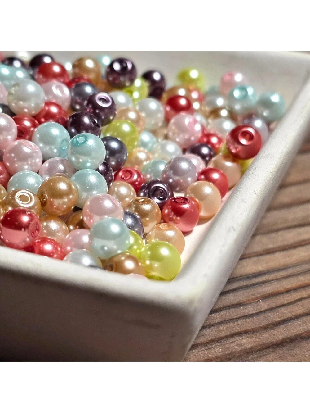Bulk Lot Glass Pearl Beads 6mm Round in Mixed Colors USA Jewelry Supply 100 pcs